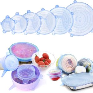 Kitchen Reusable Silicone Stretch Seal Lid Preservation Vacuum Food Storage Bowl Cover 6 Pcs Set